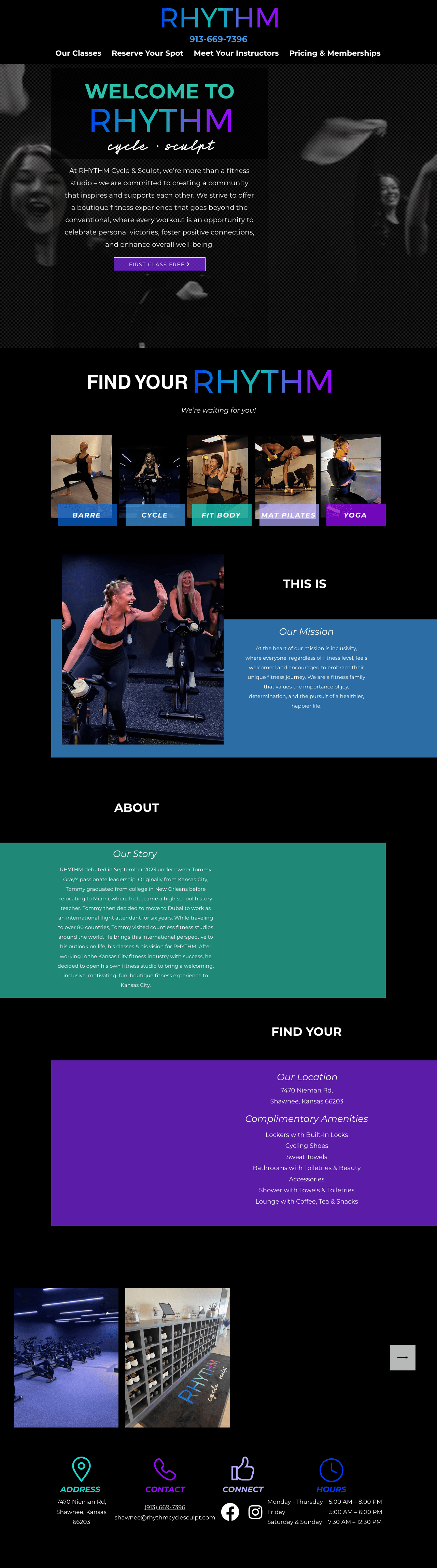 Rhythm Cycle & Sculpt website screenshot